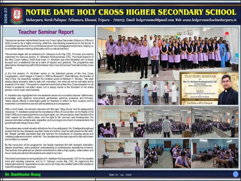 Teacher Seminar Report