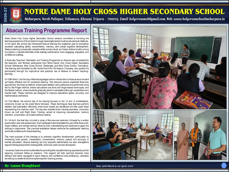 ABACUS TRAINING PROGRAMME REPORT