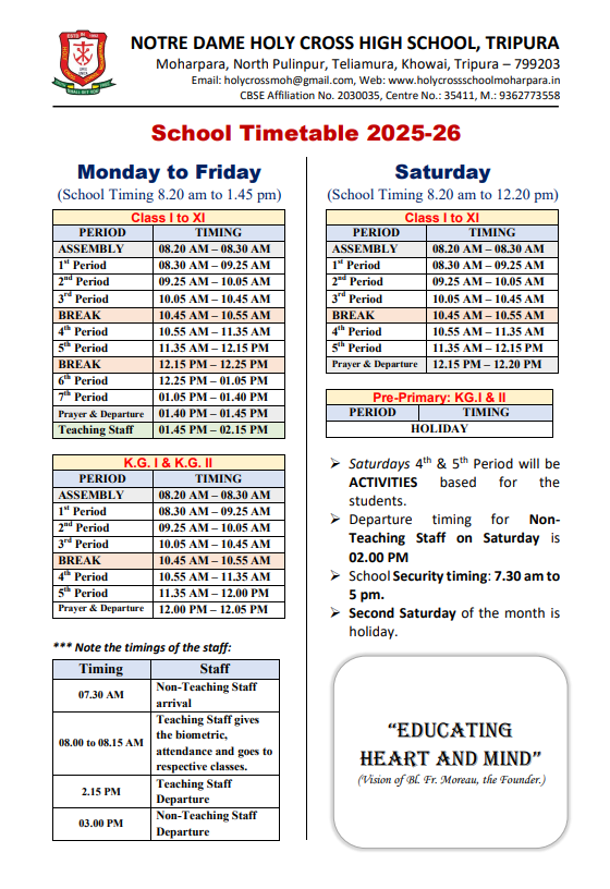 time table